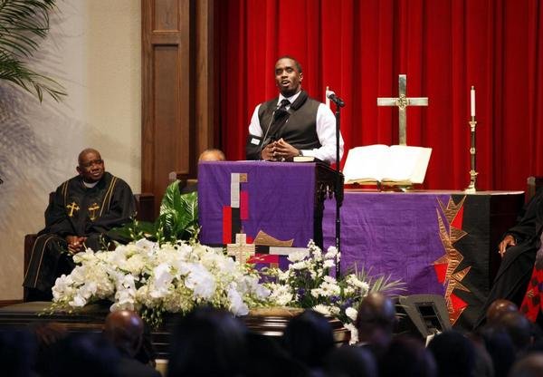 Huddy Rapper Funeral Diddy, Will Smith, Rev. Al Sharpton, Jada Pinkett-Smith, Jay-Z, Usher ...